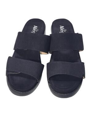 Alegria Block Heel Slide Sandals Tia Black Size EU 38 US 7.5